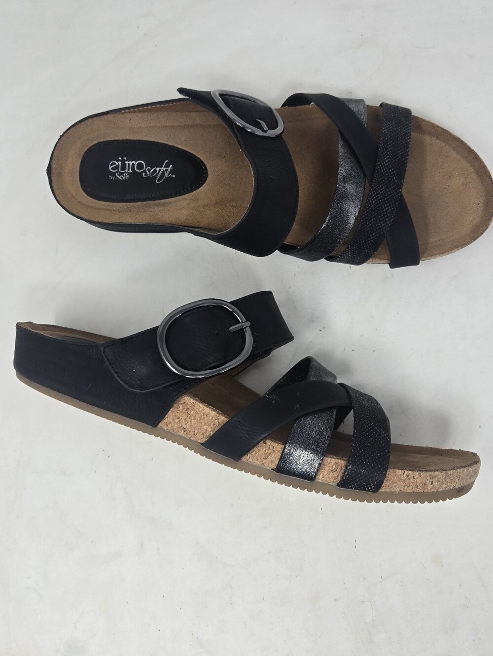 EuroSoft by Sofft Genalyn Slip on Open Toe Slide Sandals Women's Size 10M